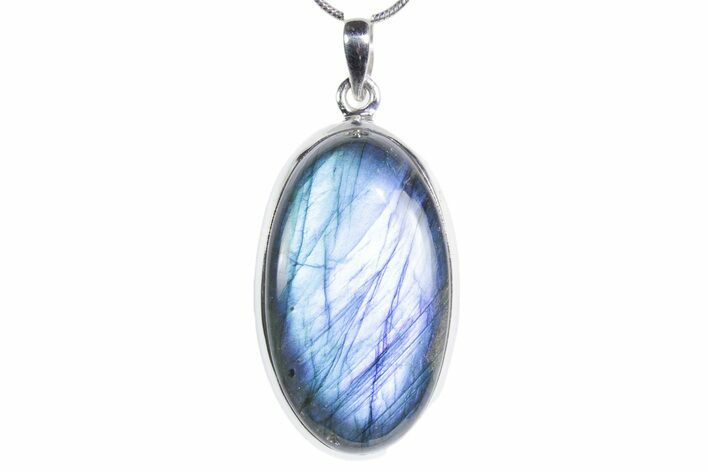 Brilliant Blue Labradorite Pendant with Chain #353912
